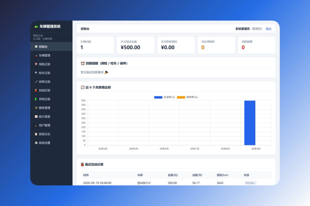 车辆管理系统网站源码